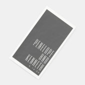 Serviette En Papier Gras Noms Typographie rétro Noir Blanc Mariage (Coin)