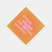 Serviette En Papier Gras Orange Rose dégradé Unique Mariage brillant (Coin)