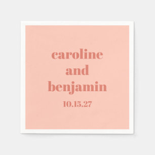 Serviette En Papier Gras Peach Rust Chic Moderne Mariage Personnalisé