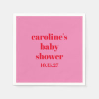 Gras Rose Rouge moderne Fun Baby shower personnali