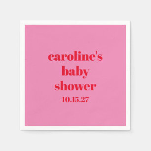 Serviette En Papier Gras Rose Rouge moderne Fun Baby shower personnali