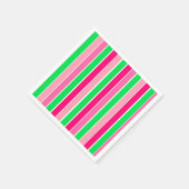 Serviette En Papier Gras roses et vertes (Coin)