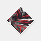 Serviette En Papier Gras Rouge Et Gris Dynamique (Coin)