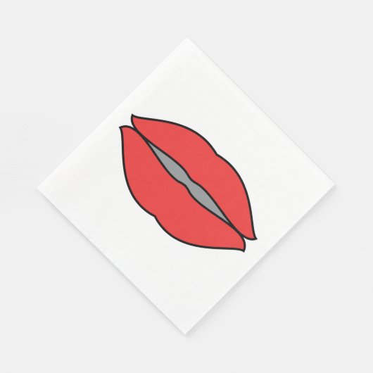 Serviette En Papier Gras rouge lèvres Pop Art (Coin)