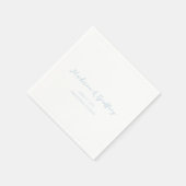 Serviette En Papier Gras Script Poudre Bleu Mariage élégant (Coin)