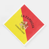 Serviette En Papier Gras Sicile Sicilienne Drapeau rouge et jaune (Coin)
