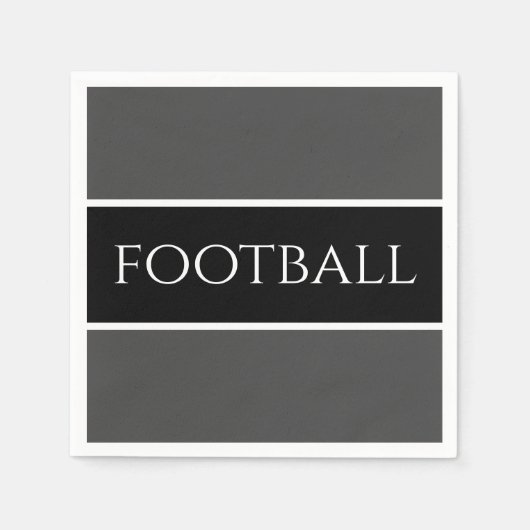 Serviette En Papier Gras Sporty gris foncé blanc noir gros football (Devant)