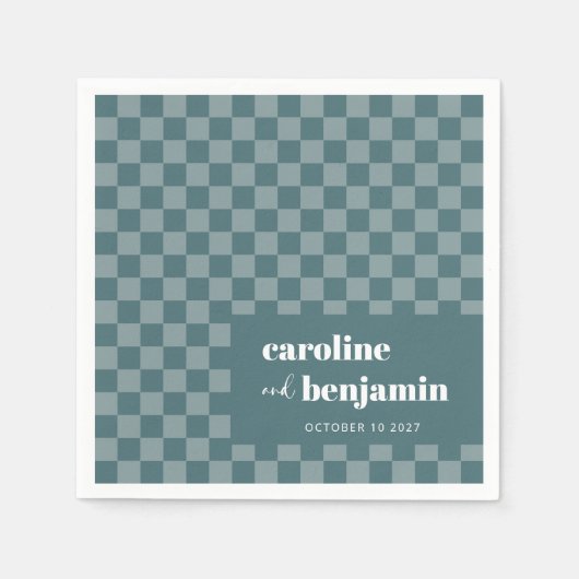 Serviette En Papier Gras Turquoise tableau de bord vert mariage person (Devant)
