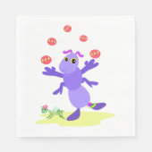 Serviette En Papier Grasshopper violet Jongler amusant Créature (Devant)