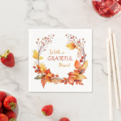 Serviette En Papier Grateful Heart Automne quitte Thanksgiving (En situation)