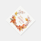 Serviette En Papier Grateful Heart Automne quitte Thanksgiving (Coin)