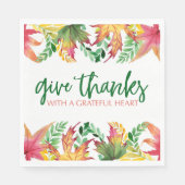 Serviette En Papier Grateful Heart Automne quitte Thanksgiving frontiè (Devant)