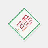 Serviette En Papier Grateful Modern Typographie rouge Noël (Coin)