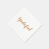 Serviette En Papier Grateful orange script joli papier d'action de grâ (Coin)
