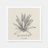 Serviette En Papier Grateful Rustic Succulent Thanksgiving Napkin (Devant)