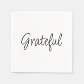 Serviette En Papier Grateful script manuscrit simple écrit remerciant (Devant)