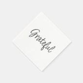 Serviette En Papier Grateful script manuscrit simple écrit remerciant (Coin)