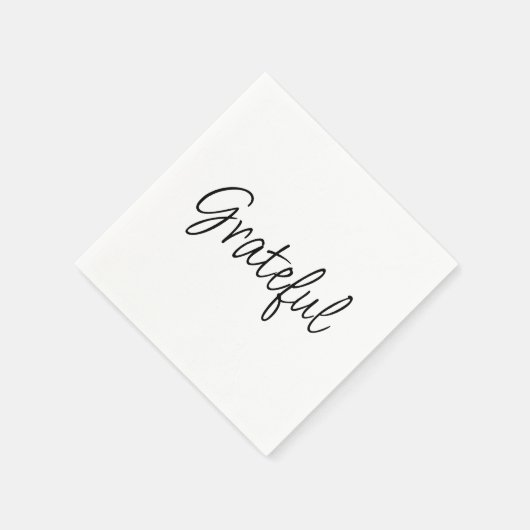 Serviette En Papier Grateful script manuscrit simple écrit remerciant (Coin)