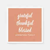 Serviette En Papier Grateful Thanksgiving Nom Papier (Devant)