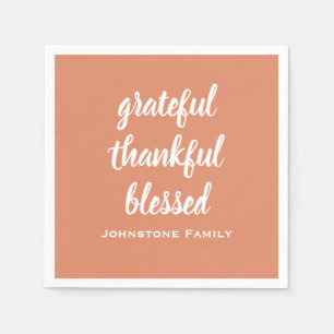Serviette En Papier Grateful Thanksgiving Nom Papier