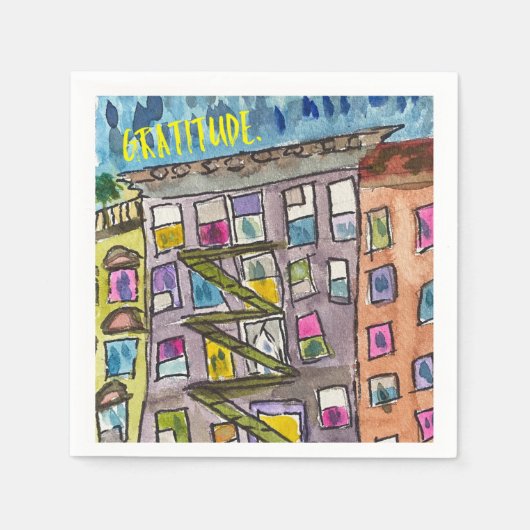 Serviette En Papier Gratitude Cocktail serviettes (Devant)