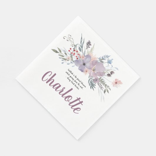 Serviette En Papier Gratitude Floral Spray (Coin)