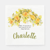 Serviette En Papier Gratitude jaune Spray Floral (Devant)