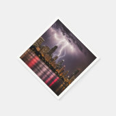 Serviette En Papier Gratte-ciel de Chicago avec éclair (Coin)