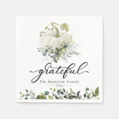 Serviette En Papier Gratuit Blanc Citrouille Verdure Thanksgiving (Devant)