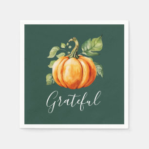 Serviette En Papier Gratuit Citrouille orange Thanksgiving Dark Green