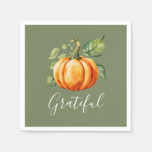Serviette En Papier Gratuit Citrouille orange Thanksgiving Moss Green