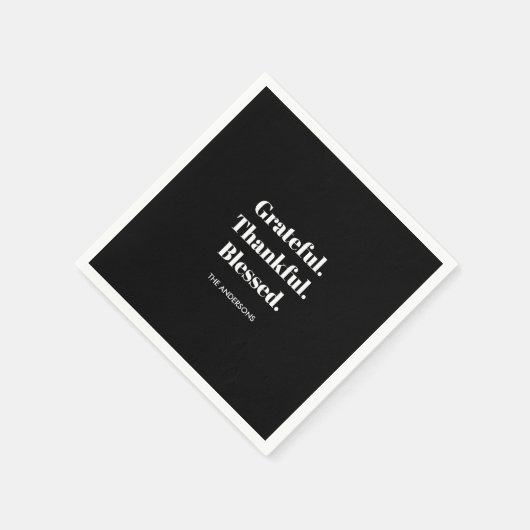 Serviette En Papier Gratuit Remerciement Béni Thanksgiving (Coin)