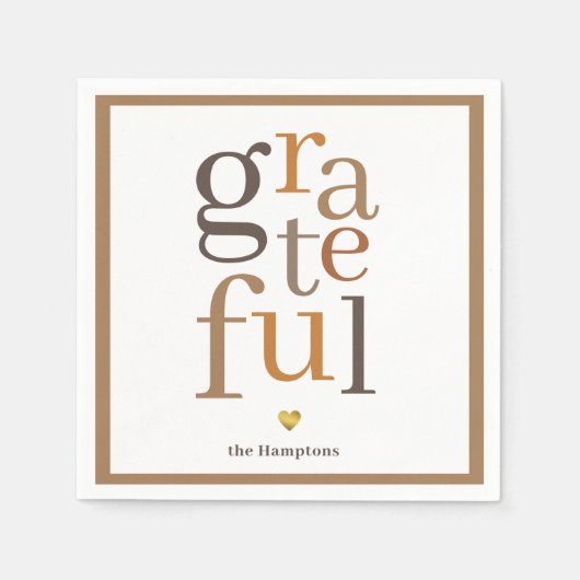 Serviette En Papier Gratuit Typographie Moderne Thanksgiving (Devant)