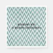 Serviette En Papier Gratuit Vert Blanc Chevron Stripes Noël (Devant)