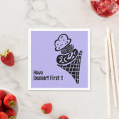 Serviette En Papier Gravure sur bois de glace (En situation)