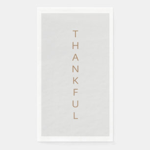Serviette En Papier Gray and Gold Thankful Napkin