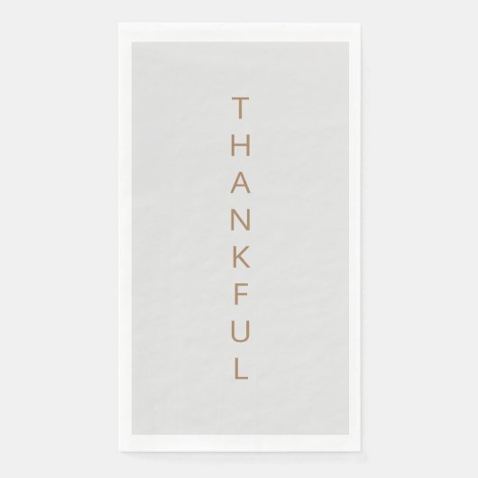 Serviette En Papier Gray and Gold Thankful Napkin (Devant)