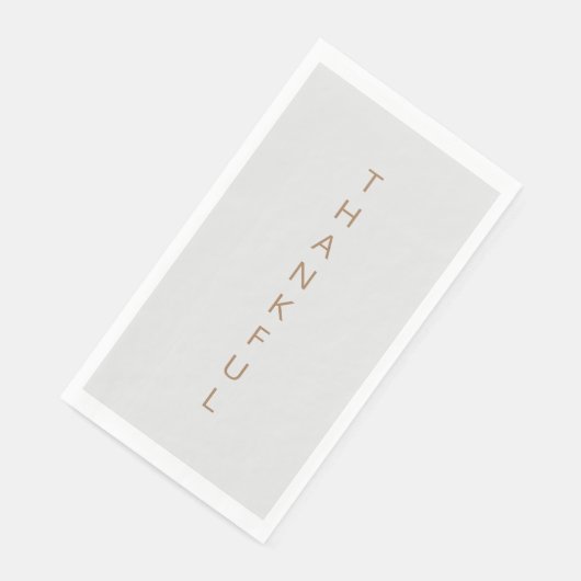 Serviette En Papier Gray and Gold Thankful Napkin (Coin)