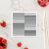 Serviette En Papier Gray, Black, White Stripes (En situation)