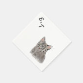 Serviette En Papier Gray Cat mariage Cocktail napkin (Coin)