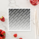 Serviette En Papier Gray (changeable color) Ombre & Text Pattern (En situation)