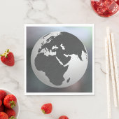 Serviette En Papier Gray Earth Globe