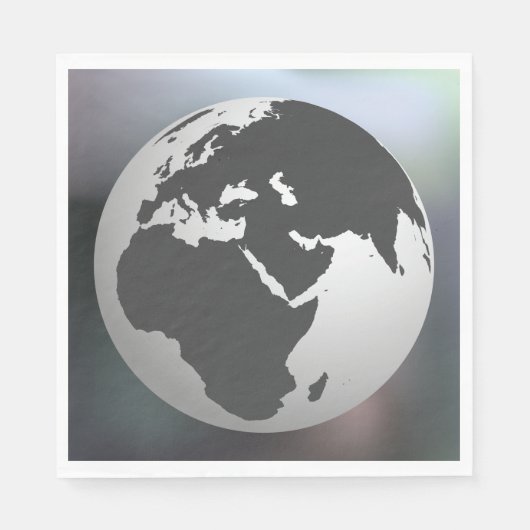 Serviette En Papier Gray Earth Globe (Devant)