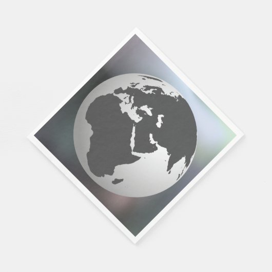 Serviette En Papier Gray Earth Globe (Coin)