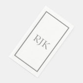 Serviette En Papier Gray Monogrammes Initiales Nom personnalisé Événem (Coin)