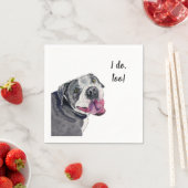 Serviette En Papier Gray Pitbull Chien Cocktail Personnalisé Napkin (En situation)