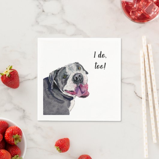 Serviette En Papier Gray Pitbull Chien Cocktail Personnalisé Napkin (En situation)