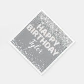 Serviette En Papier Gray Silver fête d'anniversaire (Coin)