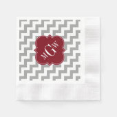 Serviette En Papier Gray White Chevron (Devant)