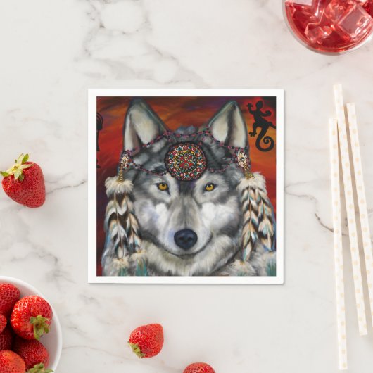 SERVIETTE EN PAPIER GRAY WOLF (En situation)